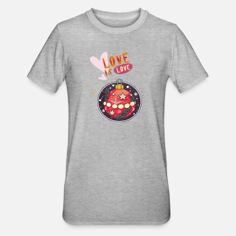 Weihnachtskugel - Unisex Polycotton T-Shirt - Grau meliert