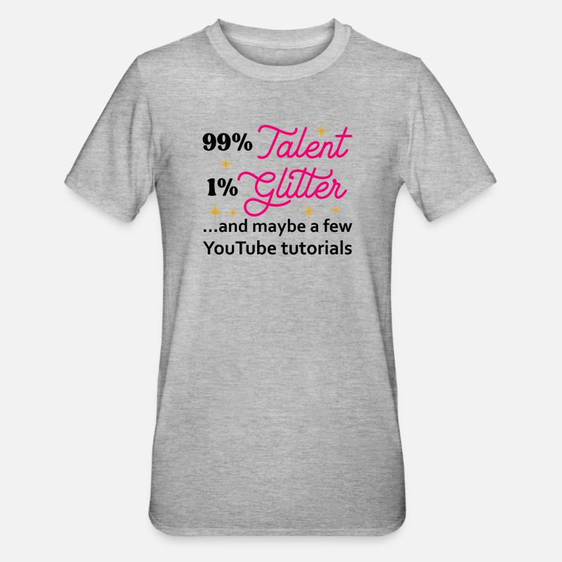 Talent Glitter Étoiles Script - T-shirt polycoton Unisexe - gris chiné