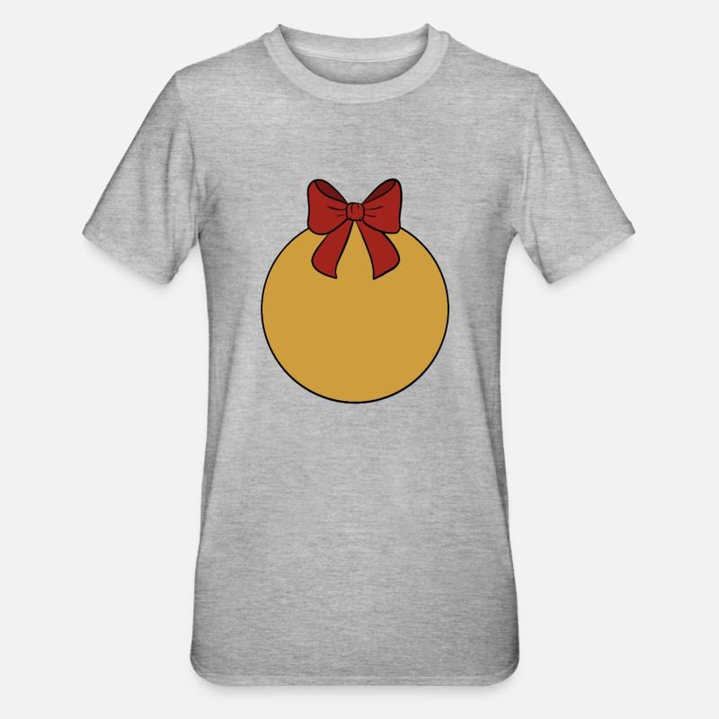 Weihnachtskugel  - Unisex Polycotton T-Shirt - Grau meliert