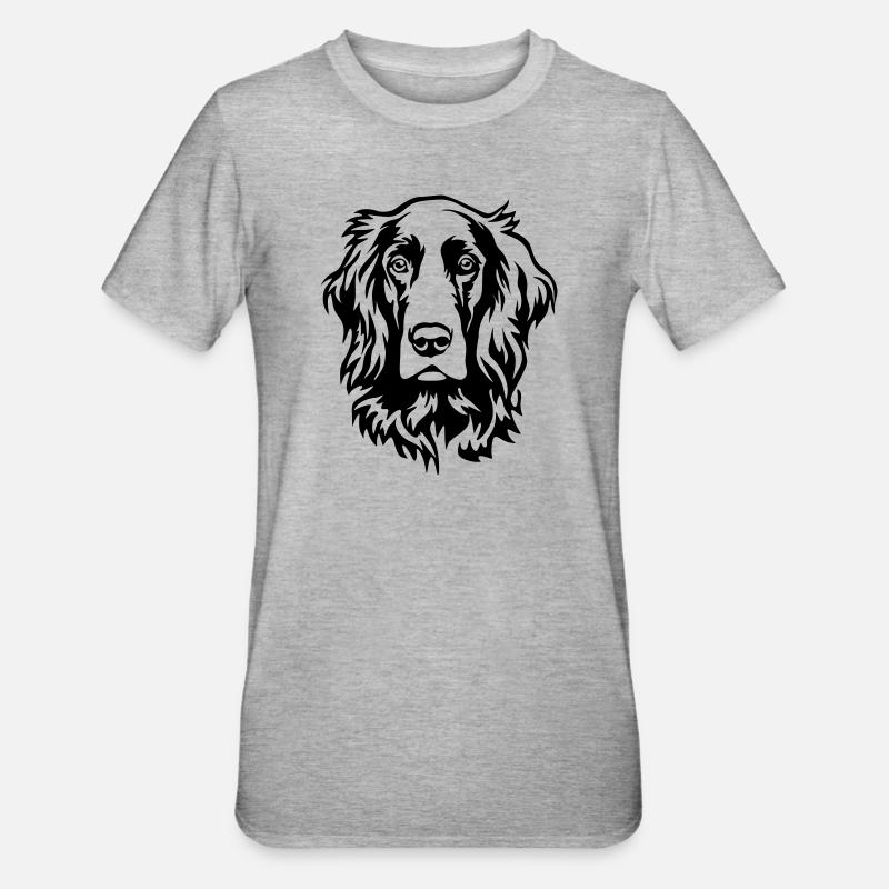 Irish Setter Kopf - Unisex Polycotton T-Shirt - Grau meliert
