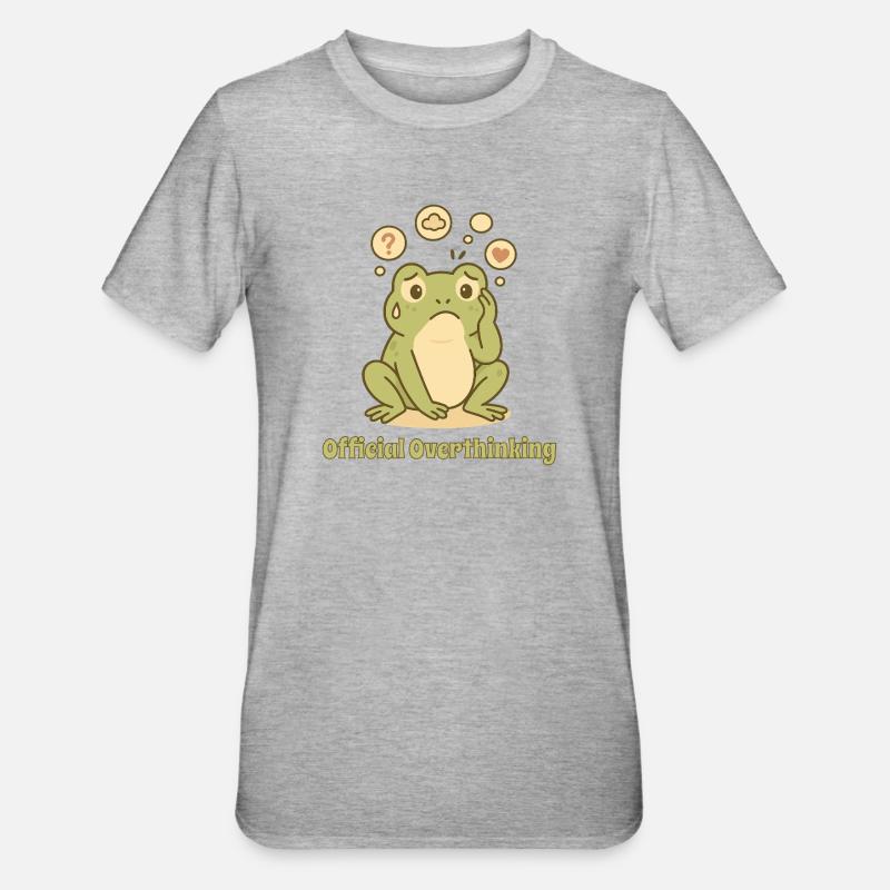 Grenouille réfléchie – Conception trop réfléchie - T-shirt polycoton Unisexe - gris chiné