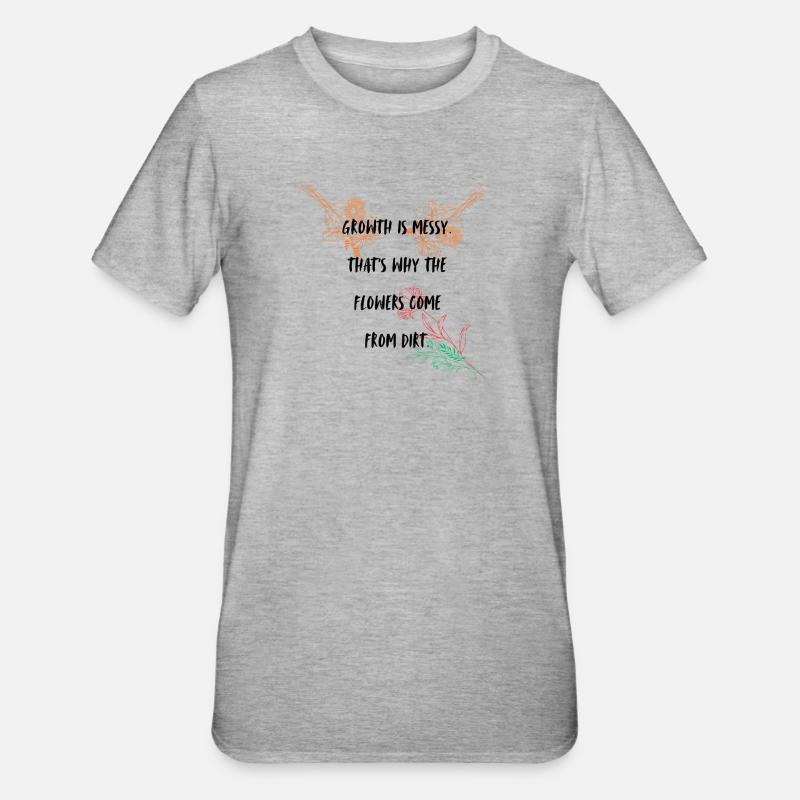 Conception de la typographie de croissance - T-shirt polycoton Unisexe - gris chiné