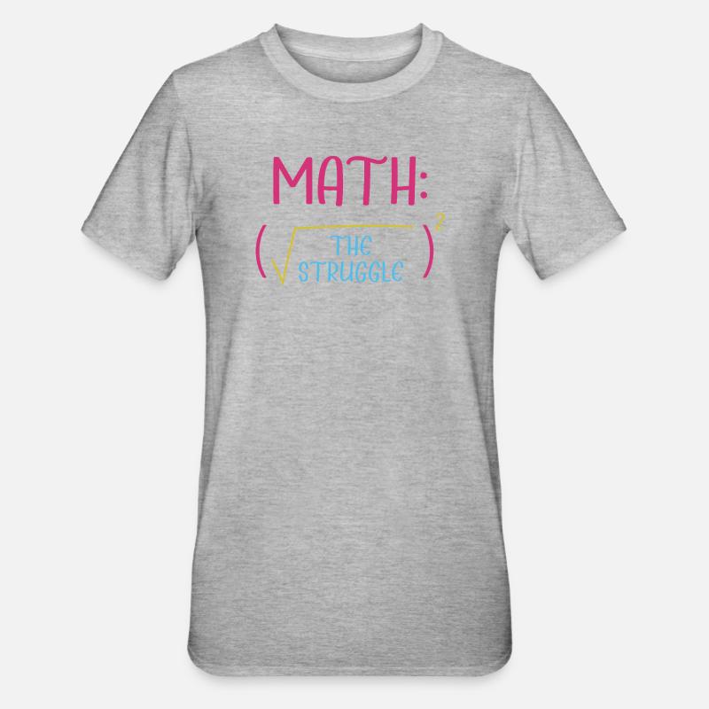 Math Math Math Teacher Mathematician - Unisex Polycotton T-Shirt - heather grey