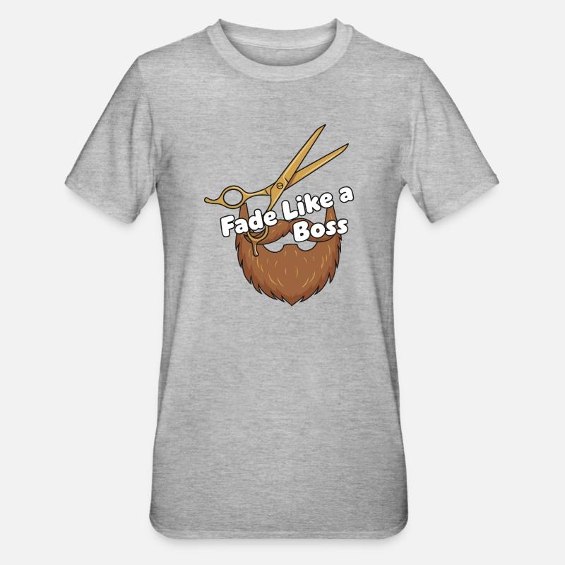 Fondu comme... Ciseaux à barbe - T-shirt polycoton Unisexe - gris chiné