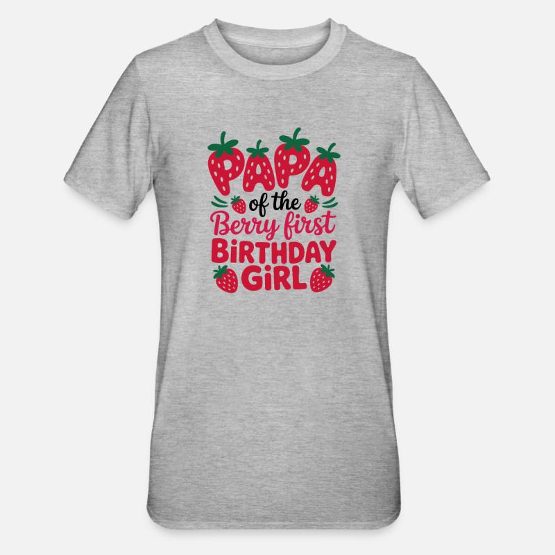 Beerengeburtstag Mädchen - Unisex Polycotton T-Shirt - Grau meliert