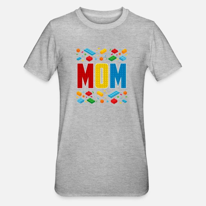 Maman brique constructeur créatif maternité bloc amant - T-shirt polycoton Unisexe - gris chiné