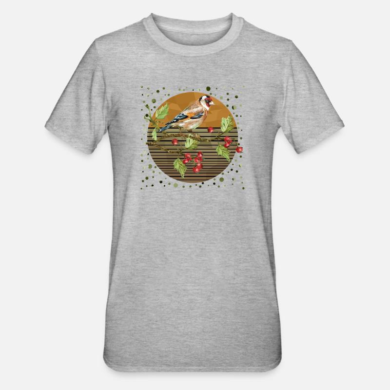 Oiseau coloré - T-shirt polycoton Unisexe - gris chiné