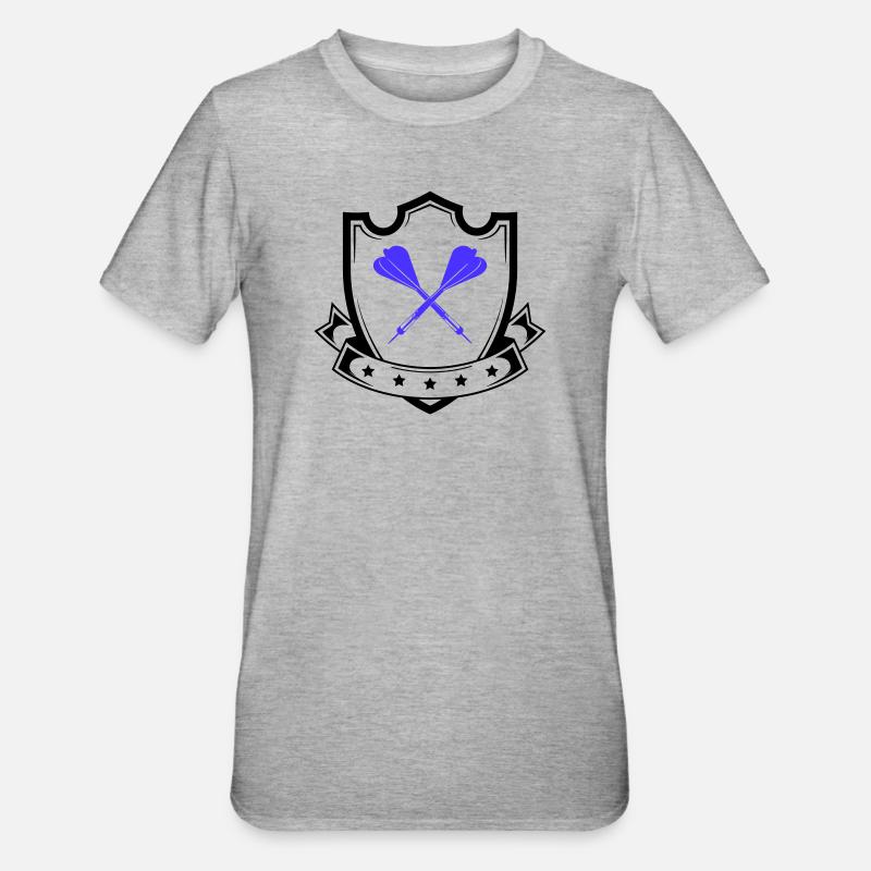 Conception de fléchettes Croix Bleue - T-shirt polycoton Unisexe - gris chiné