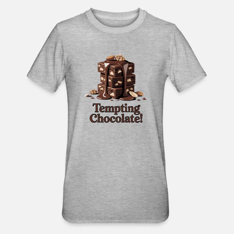 Tempting Chocolate Stack - Unisex Polycotton T-Shirt - heather grey