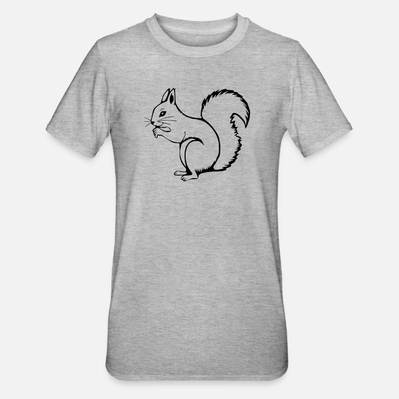 Eichhörnchen - Unisex Polycotton T-Shirt - Grau meliert