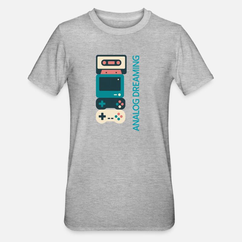 Analog Dreaming Console Stack - Unisex Polycotton T-Shirt - heather grey