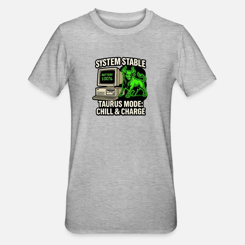Système stable Taurus Mode Chill & Charge - T-shirt polycoton Unisexe - gris chiné