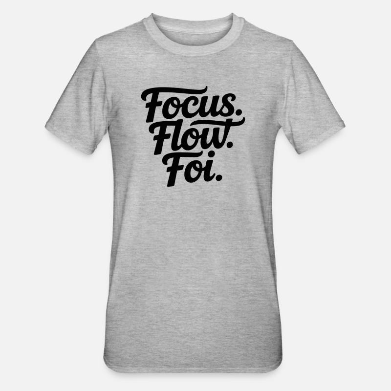 Focus Flow Fly Script - T-shirt polycoton Unisexe - gris chiné