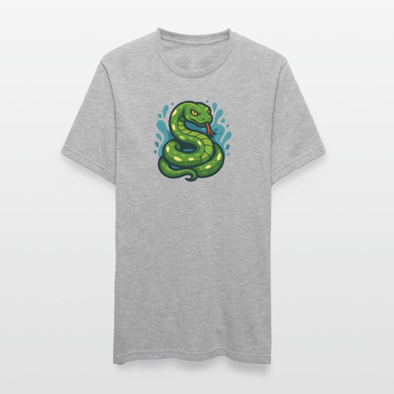 Green Tree Python Snake in Wave Unisex Polycotton T-Shirt