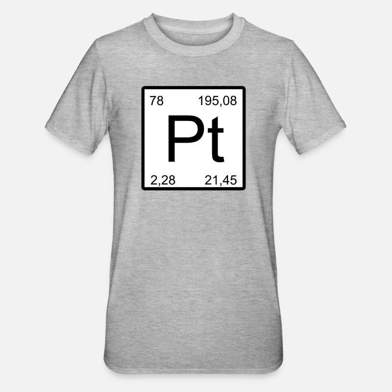 Platinum Pt Element Typog - Unisex Polycotton T-Shirt - heather grey