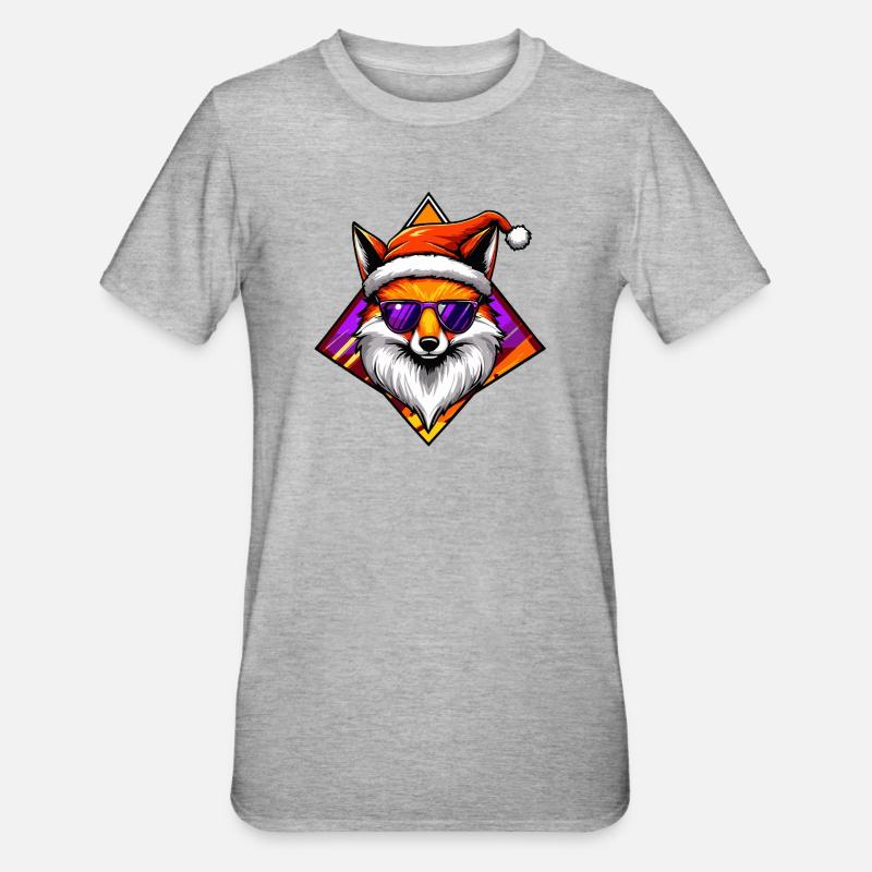 Fox Santa Swag - T-shirt polycoton Unisexe - gris chiné