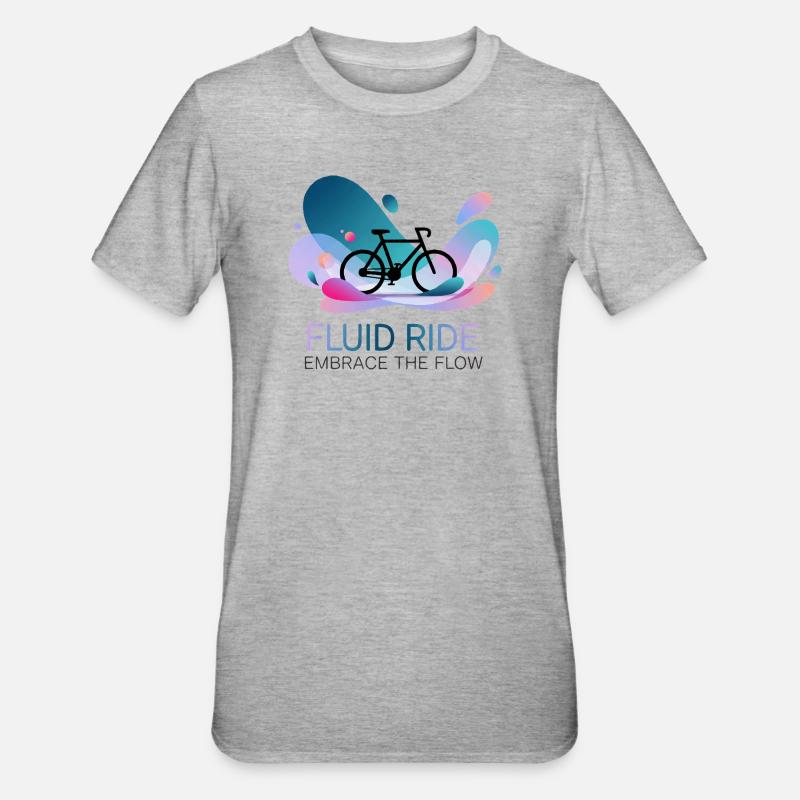 Fluid Ride Umarme den Flow - Unisex Polycotton T-Shirt - Grau meliert