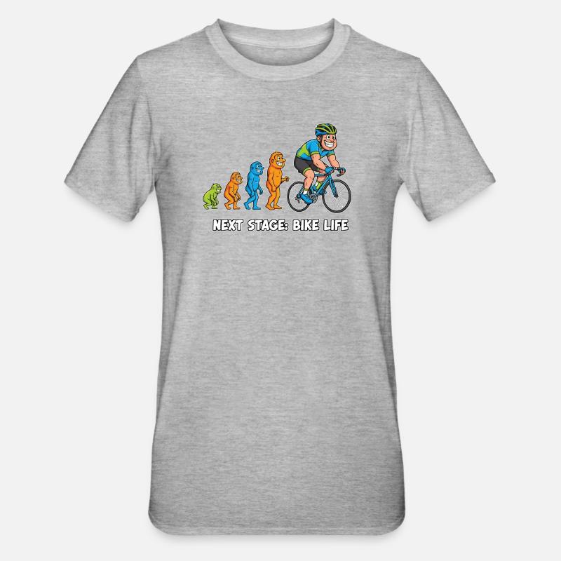Évolution vers la vie vélo-vélo - T-shirt polycoton Unisexe - gris chiné