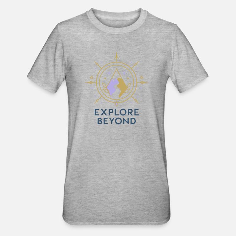 Explore Beyond Compass - Unisex Polycotton T-Shirt - heather grey
