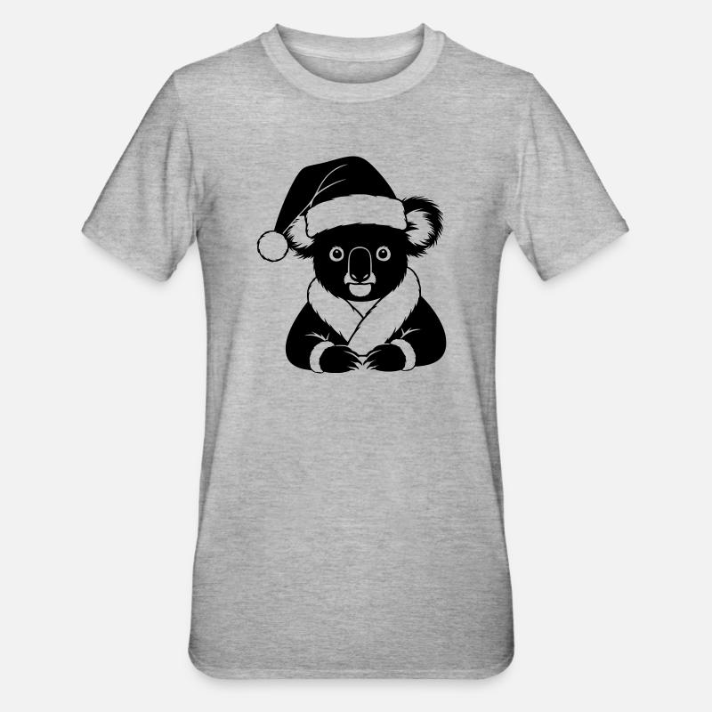 Comic de Noël Koala – Noir & Blanc - T-shirt polycoton Unisexe - gris chiné