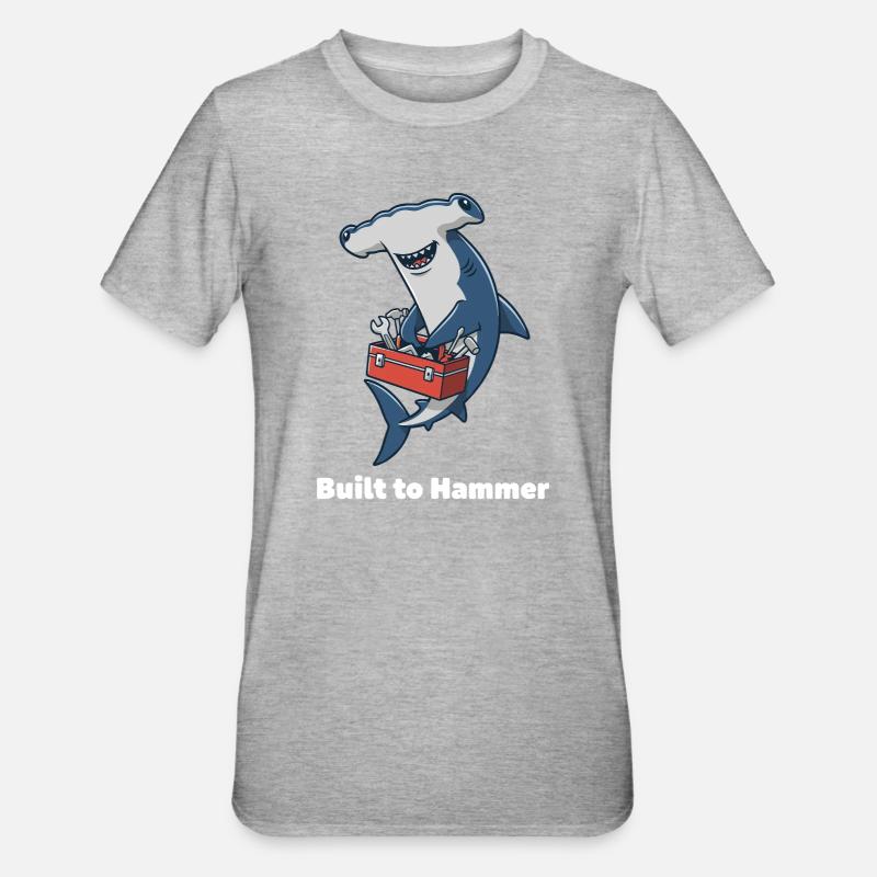 Artisan de la construction de requins-marteaux - T-shirt polycoton Unisexe - gris chiné