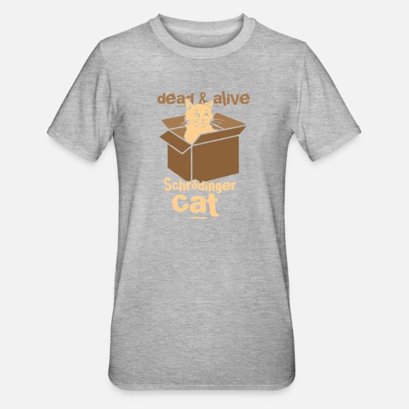 Le chat de Schrödinger - T-shirt polycoton Unisexe - gris chiné