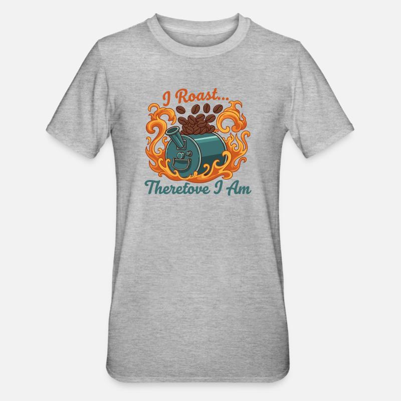 Ich röste, also bin ich - Unisex Polycotton T-Shirt - Grau meliert