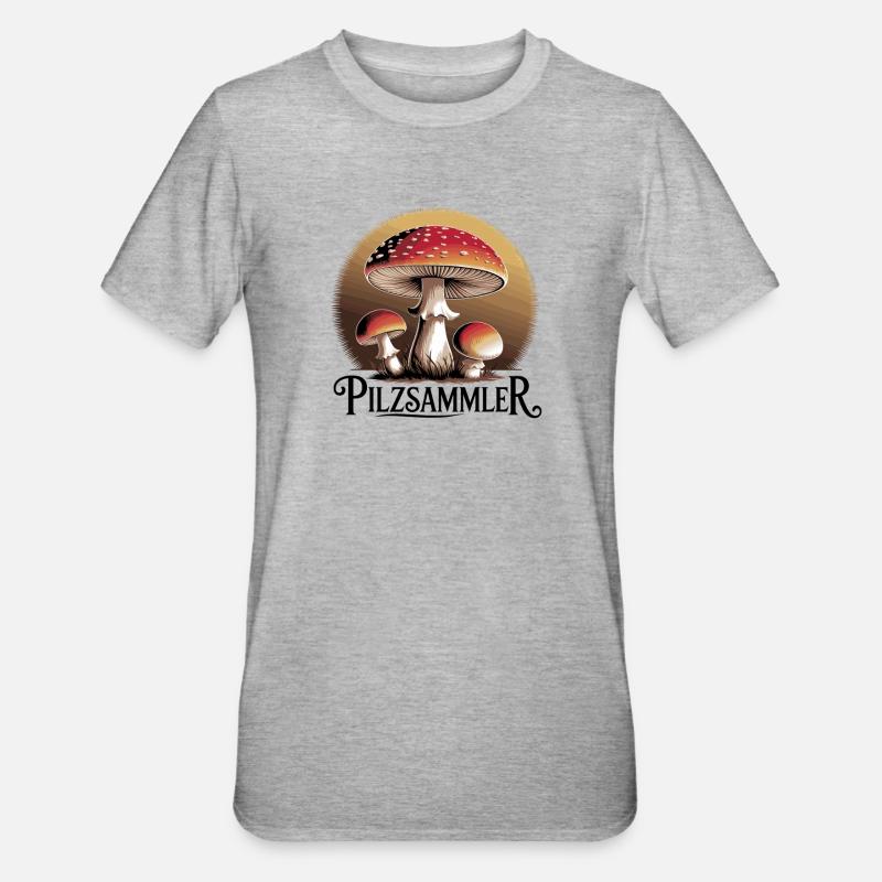 Mystical toadstools in the moonlight - Unisex Polycotton T-Shirt - heather grey