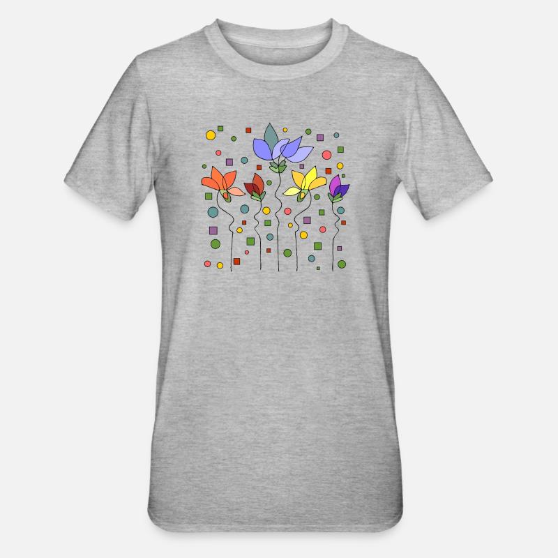 Fleur - T-shirt polycoton Unisexe - gris chiné