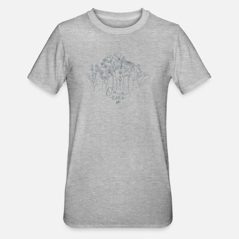 Stolze Oma 2026 Geschenkidee - Unisex Polycotton T-Shirt - Grau meliert