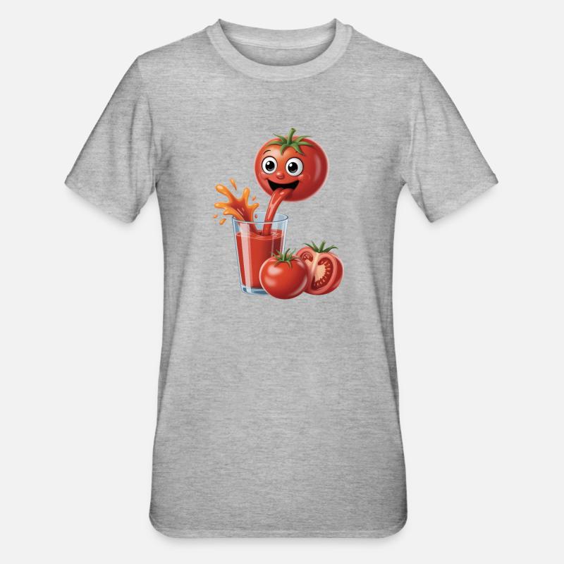 Jus de tomate Tomate Tomate - T-shirt polycoton Unisexe - gris chiné