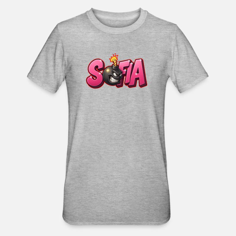Sofia Graffiti Name Bomb Graffité 3D - T-shirt polycoton Unisexe - gris chiné