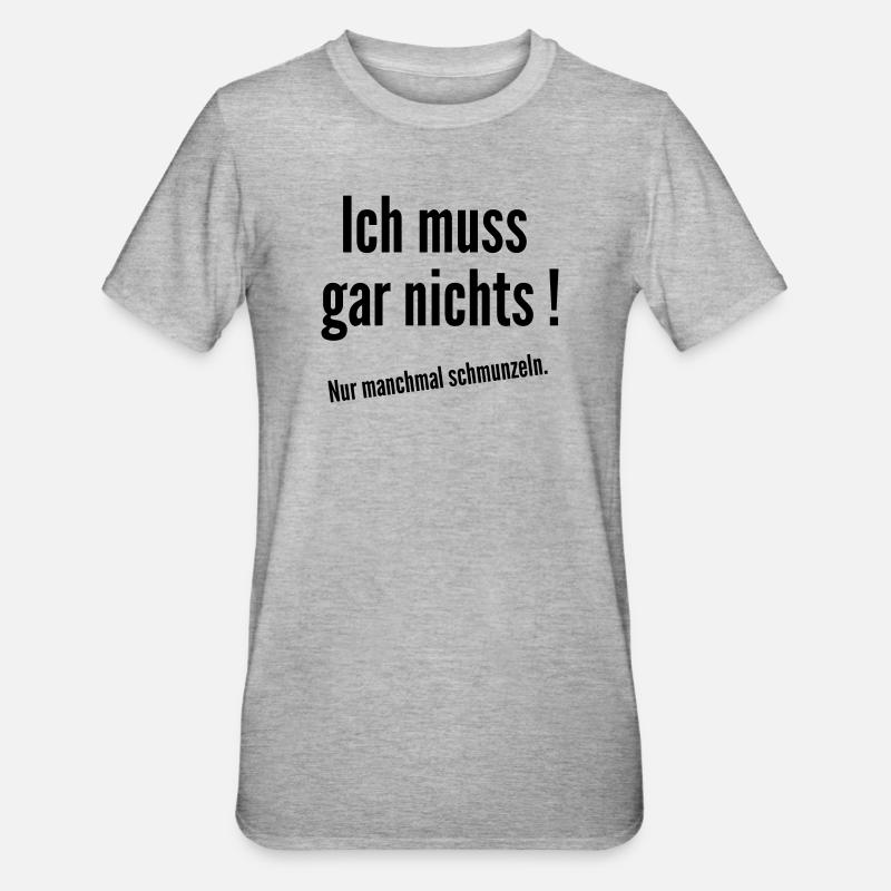 Schmunzeln - Unisex Polycotton T-Shirt - Grau meliert