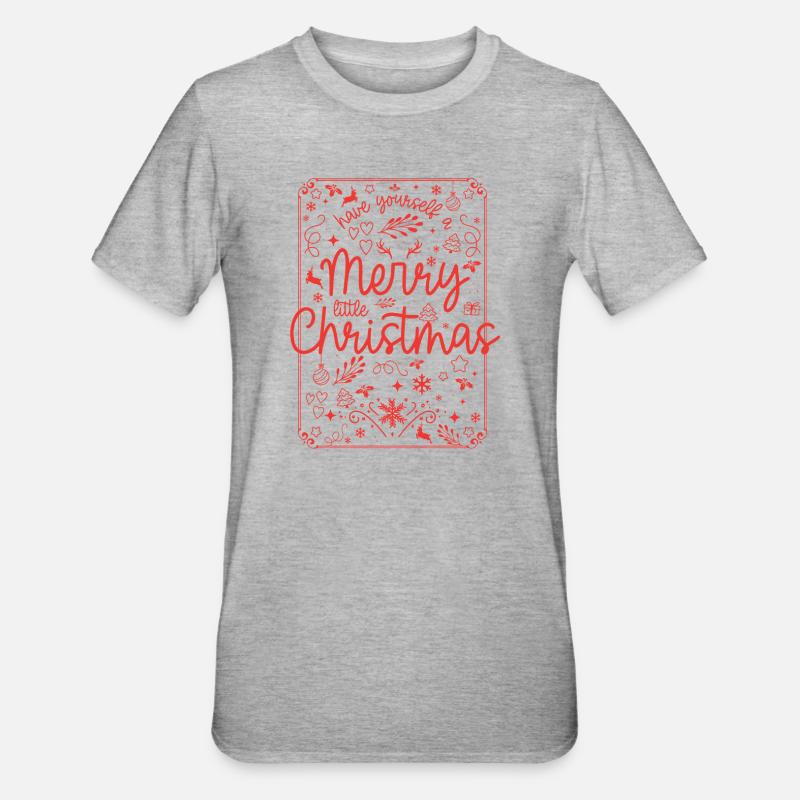 Joyeux Noël Script Rouge - T-shirt polycoton Unisexe - gris chiné
