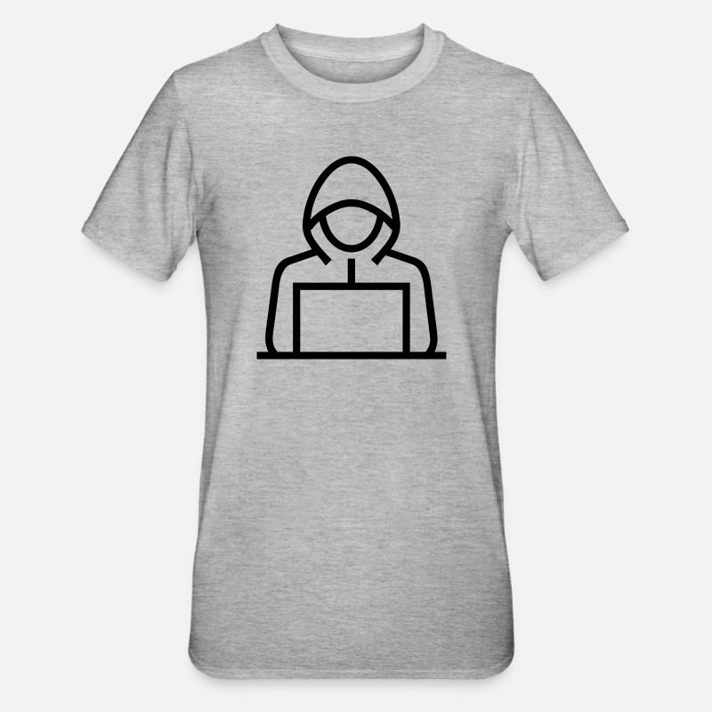 Hacker - Unisex Polycotton T-Shirt - Grau meliert