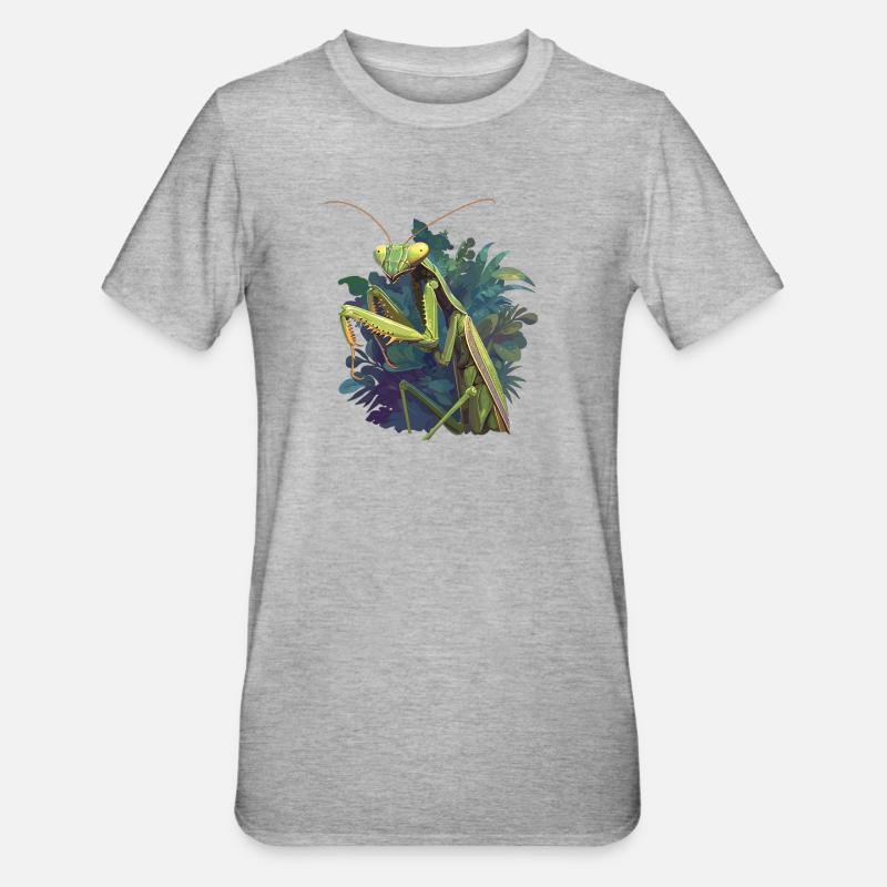 Gottesanbeterinnen Gottesanbeterin - Unisex Polycotton T-Shirt - Grau meliert