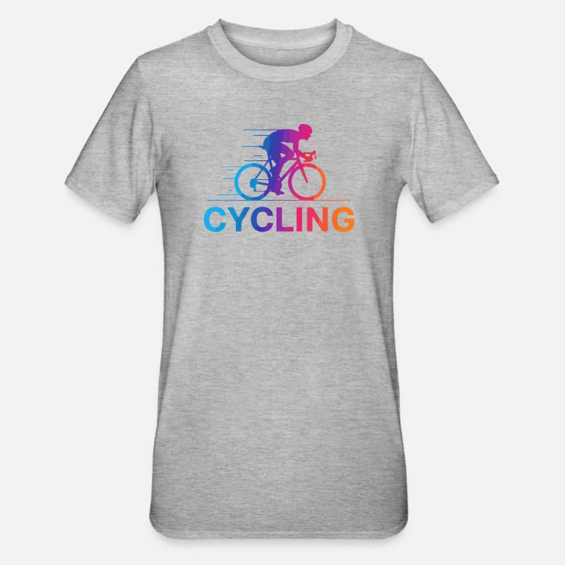 Gradient vibrant du cyclisme - T-shirt polycoton Unisexe - gris chiné