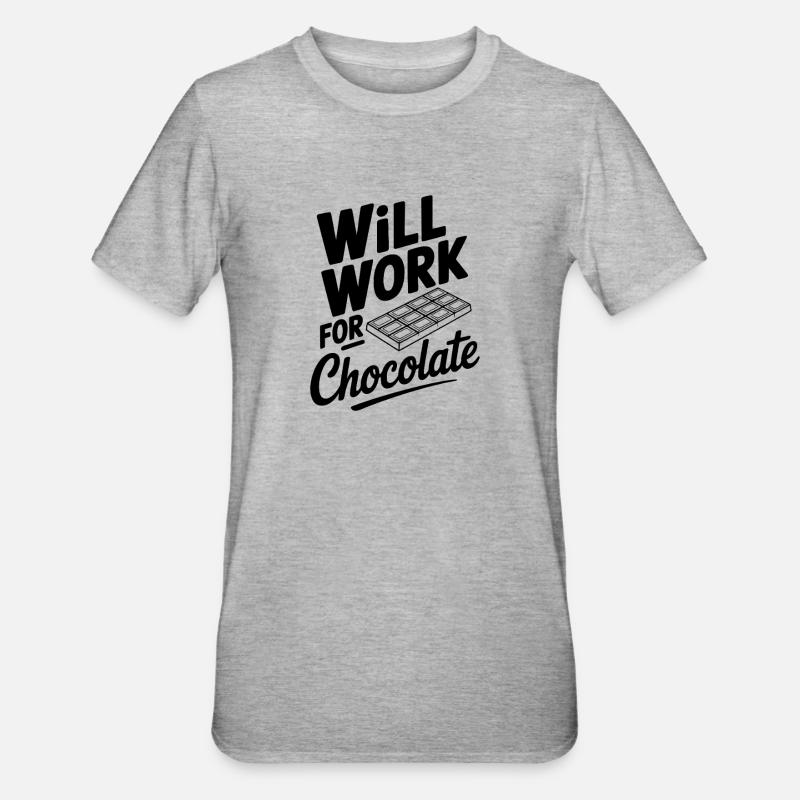 Ça marchera pour le chocolat - T-shirt polycoton Unisexe - gris chiné