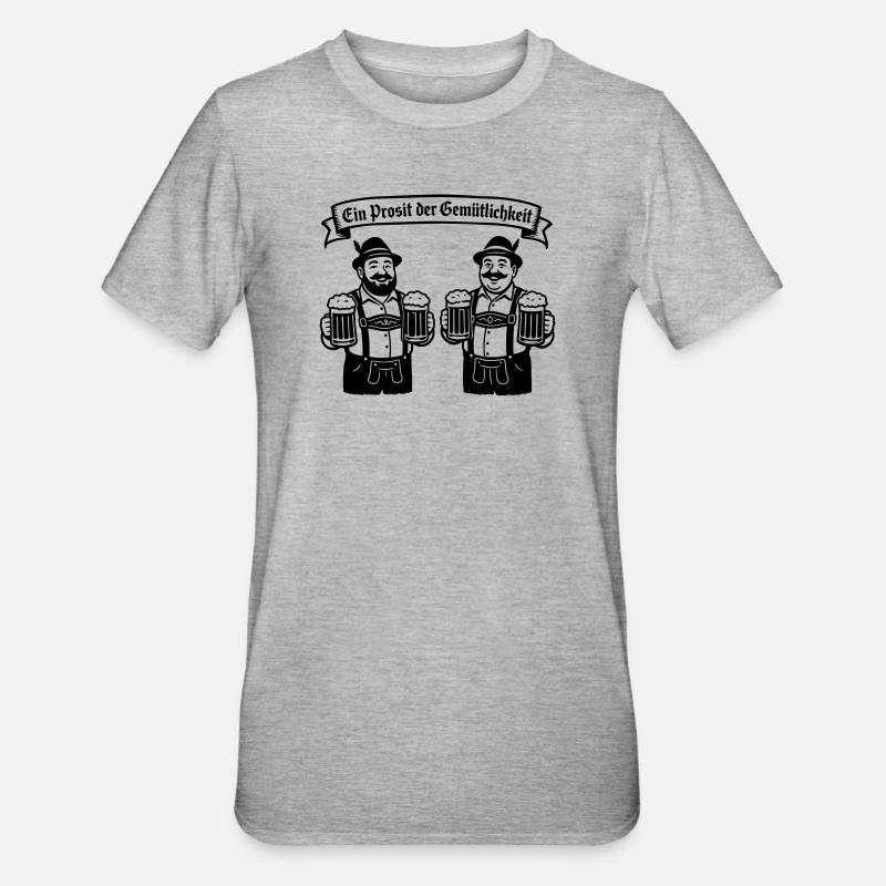 Bier männer - Ein Prosit der Gemütlichkeit - Unisex Polycotton T-Shirt - heather grey