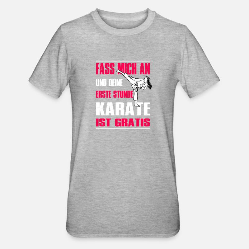 Karate Training Geschenke Karatetraining - Unisex Polycotton T-Shirt - Grau meliert