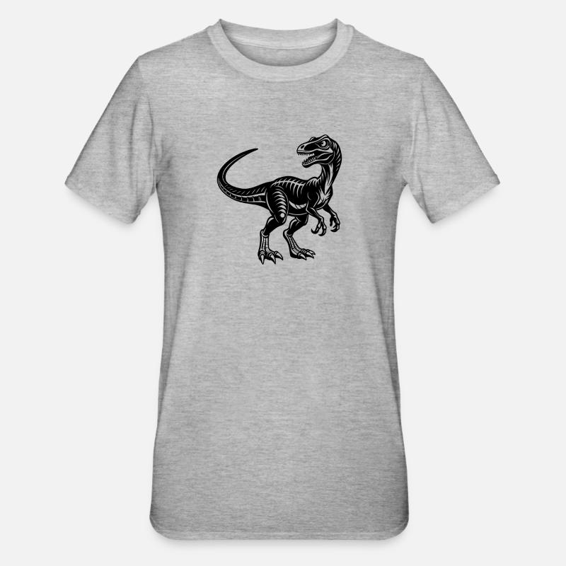 Velociraptor - Unisex Polycotton T-Shirt - heather grey
