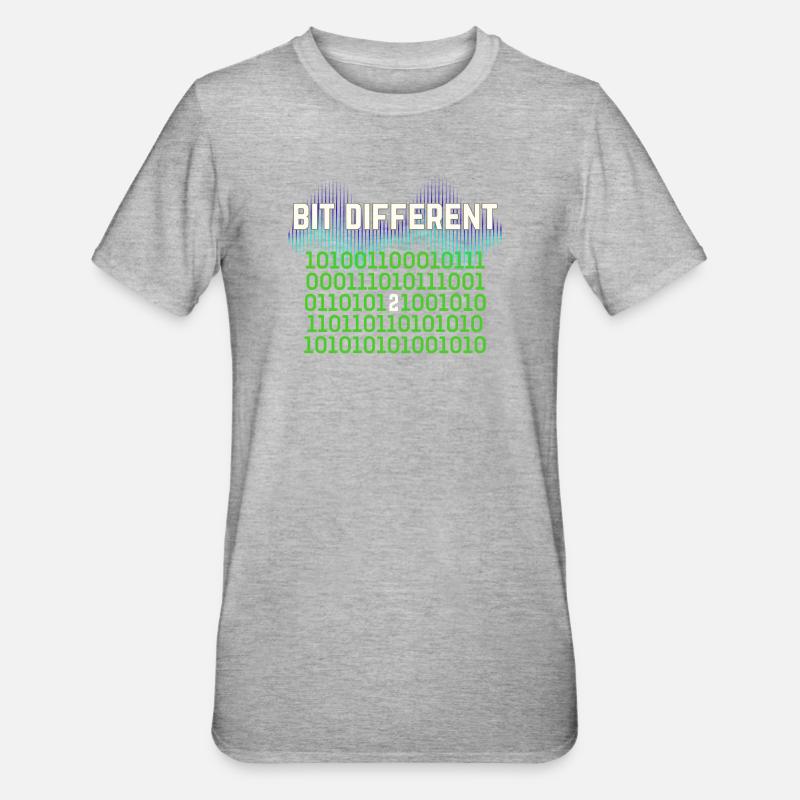Etwas Anders – Nerdy Binary Error Design - Unisex Polycotton T-Shirt - Grau meliert