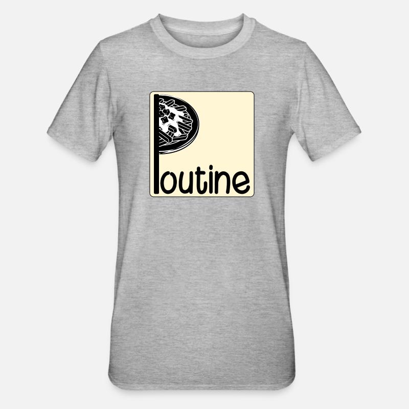 Poutine canadienne - T-shirt polycoton Unisexe - gris chiné
