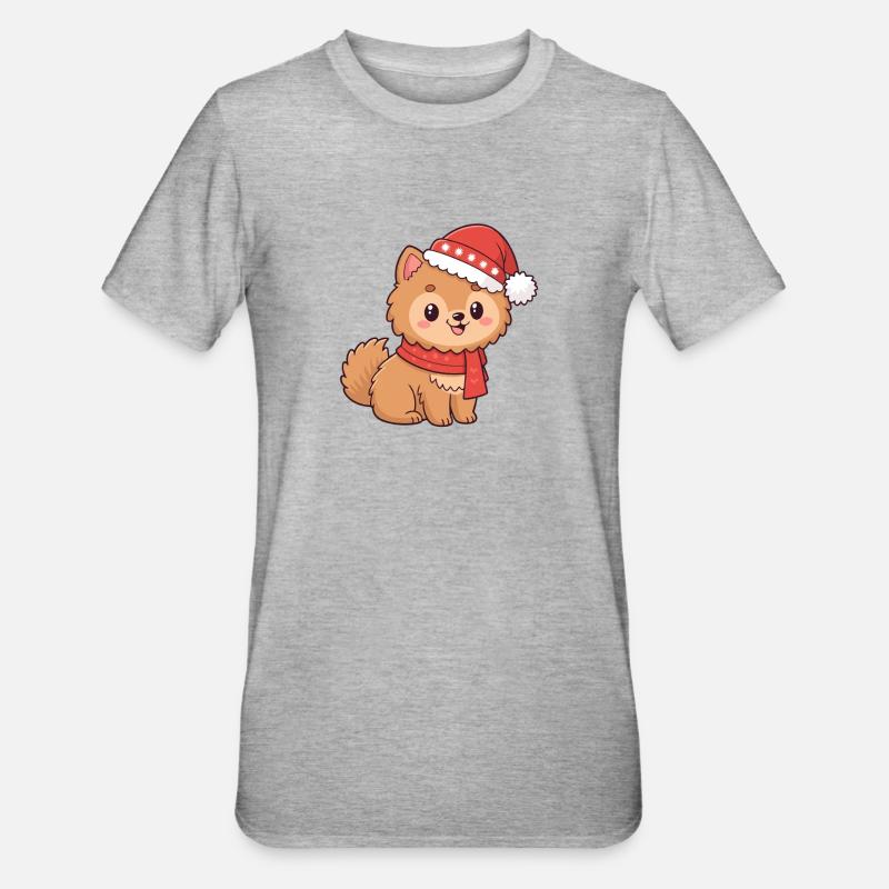 Chiot Noël Bonnet Écharpe - T-shirt polycoton Unisexe - gris chiné