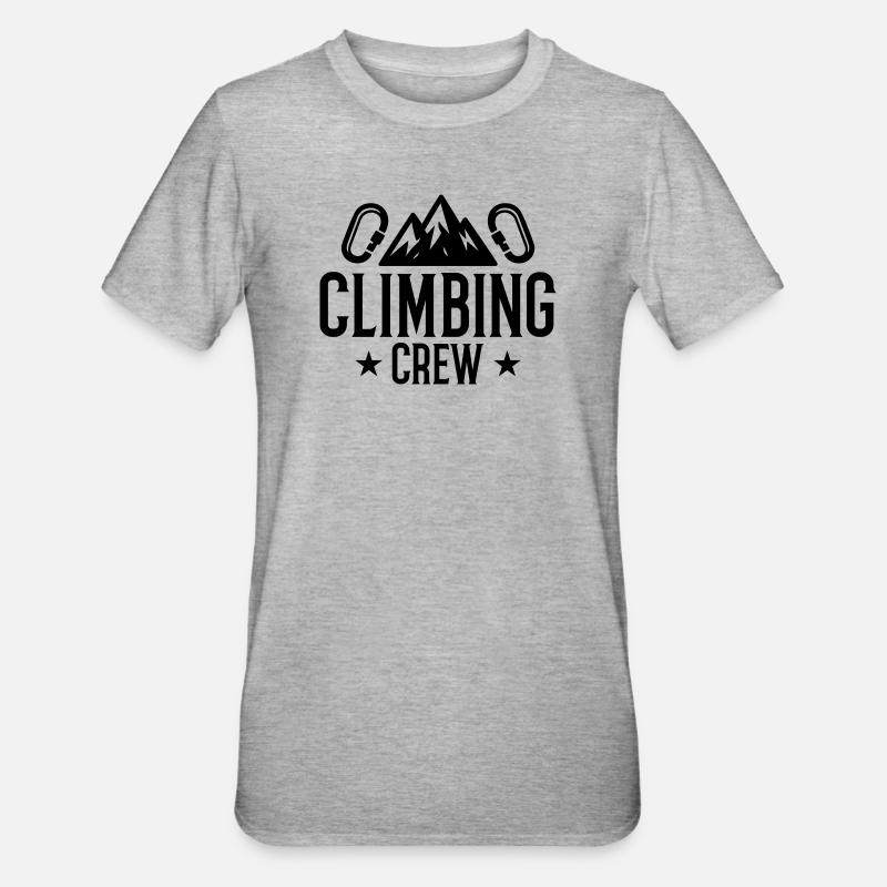 Climbing Crew Berge Karabiner - Unisex Polycotton T-Shirt - Grau meliert