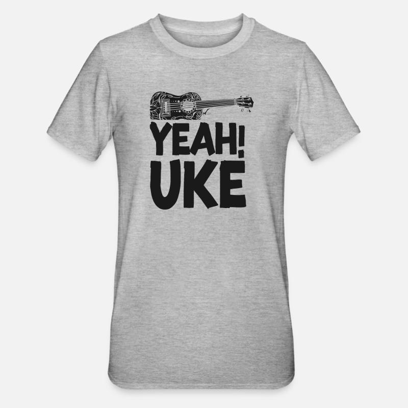 Hawaiian Ukulele Uke Yeah! Uke - Unisex Polycotton T-Shirt - Grau meliert