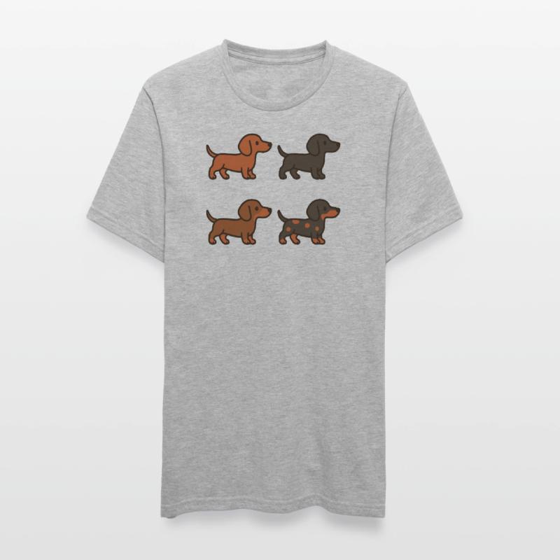 Ensemble d’illustrations de teckel mignon T-shirt polycoton Unisexe