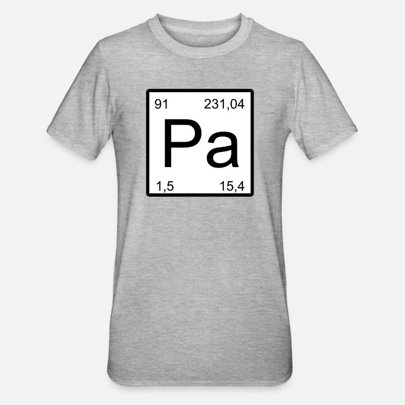 Protactinium Pa Element Typography - Unisex Polycotton T-Shirt - heather grey