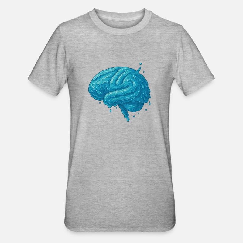 Brain Series – Blue Brain Creative Design - Unisex Polycotton T-Shirt - heather grey