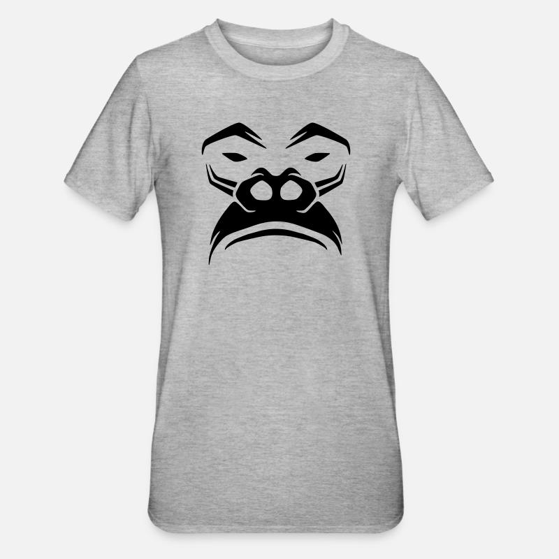 Grumpy Gorilla – Monkeys Silverback Jungle - Unisex Polycotton T-Shirt - heather grey